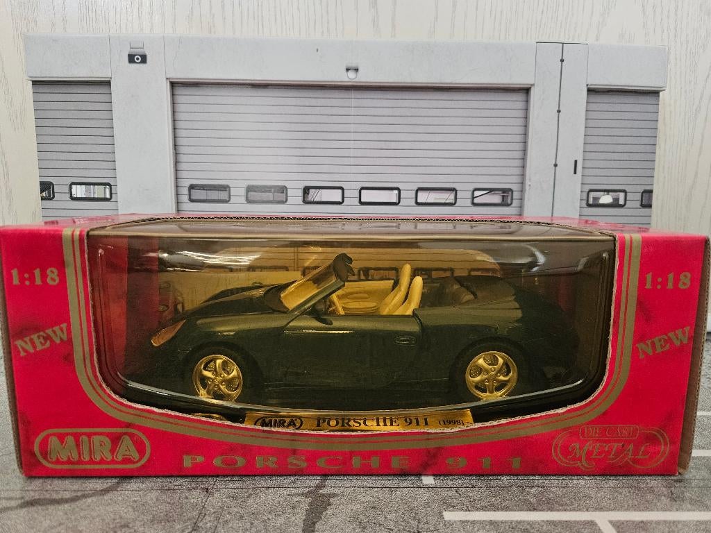 Mira Porsche 911 Carrera Cabriolet 1998 1/18 in ovp, Hobby en Vrije tijd, Modelauto's | 1:18, Ophalen of Verzenden, Zo goed als nieuw