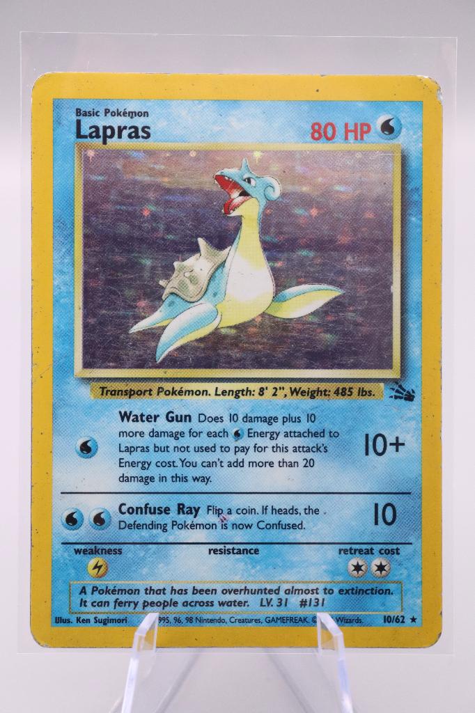 Lapras 10/62 Fossil, Ophalen of Verzenden, Gebruikt, Losse kaart, Foil