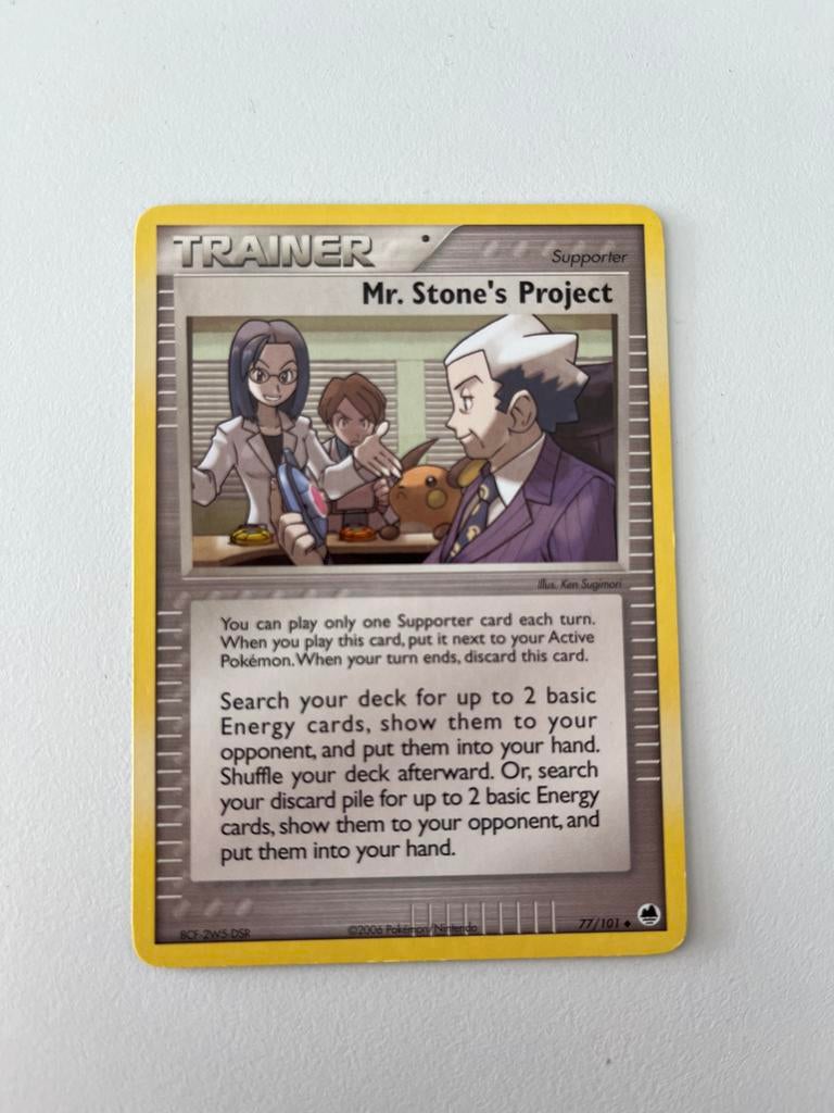 Pokémon Trainer Kaart: Mr. Stone's Project (77/101), Ophalen of Verzenden, Zo goed als nieuw, Losse kaart
