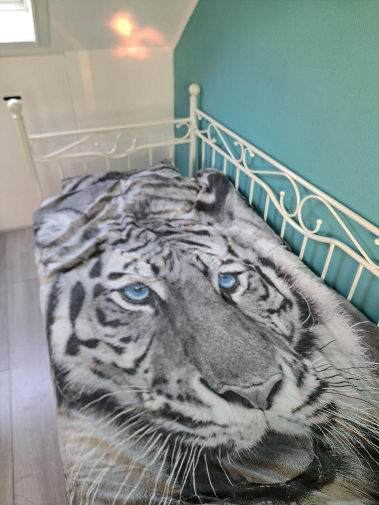 Kinderbed, Kinderen en Baby's, Kinderkamer | Bedden, Ophalen, Zo goed als nieuw, 180 cm of meer, 85 tot 100 cm