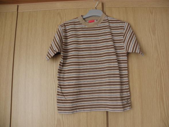 Bruin wit katoenen gestreept shirt MINI STARS 116 nieuwstaat, Kinderen en Baby's, Kinderkleding | Maat 116, Zo goed als nieuw