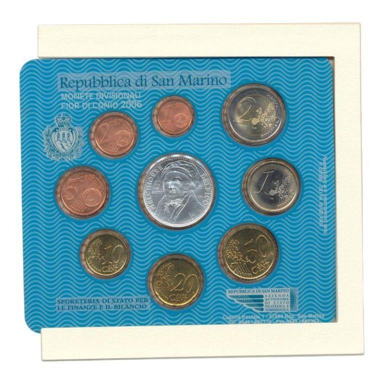 San Marino Euromuntset 2006 incl. zilveren 5 Euro Melchiorre, Setje, Ophalen of Verzenden, 5 euro, Zilver
