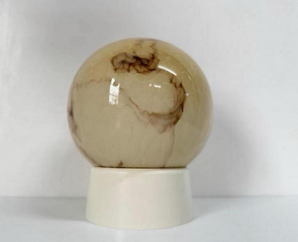 Vintage Art deco Thabur lampenbol plafondbol gemarmerd glas, Huis en Inrichting, Lampen | Plafondlampen, Ophalen of Verzenden