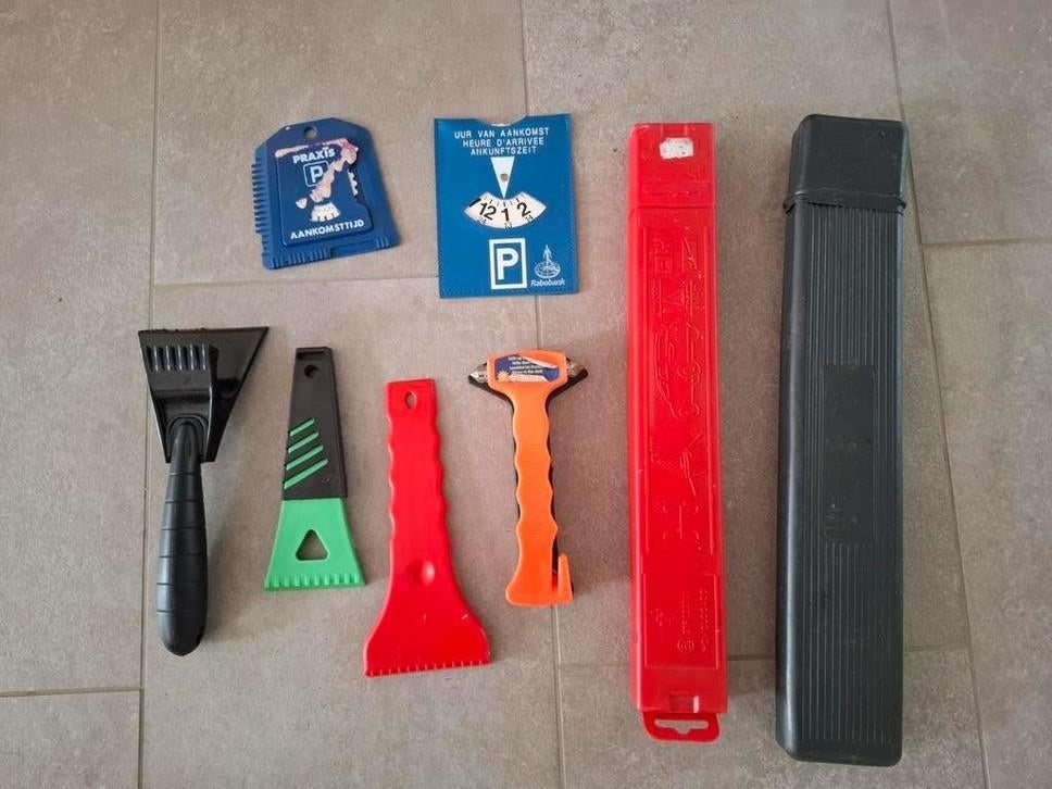 Gevaren driehoek veiligheidshamer ijskrabber parkeerschijf, Ophalen of Verzenden, Gebruikt