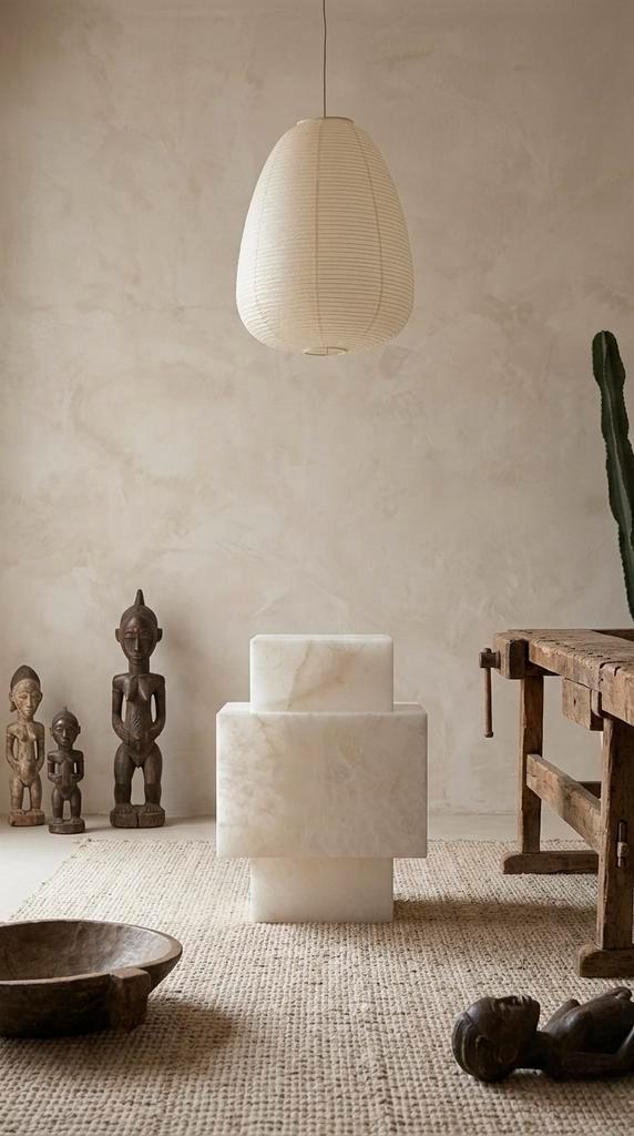 Minimalistisch design object van wit doorzichtig onyx, Antiek en Kunst, Kunst | Designobjecten, Ophalen of Verzenden