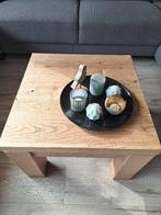 2 Salon/hoektafels in massief eiken, Ophalen, 50 tot 100 cm, 50 tot 100 cm, Zo goed als nieuw