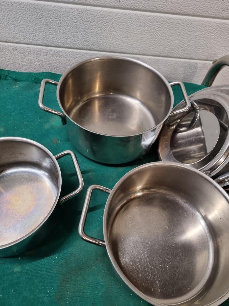 kookpannen rvs drie stuks, Ophalen of Verzenden, 'T Olde Gre-j, Info@toldegrej.nl, Endepoelstraat 20f Didam
