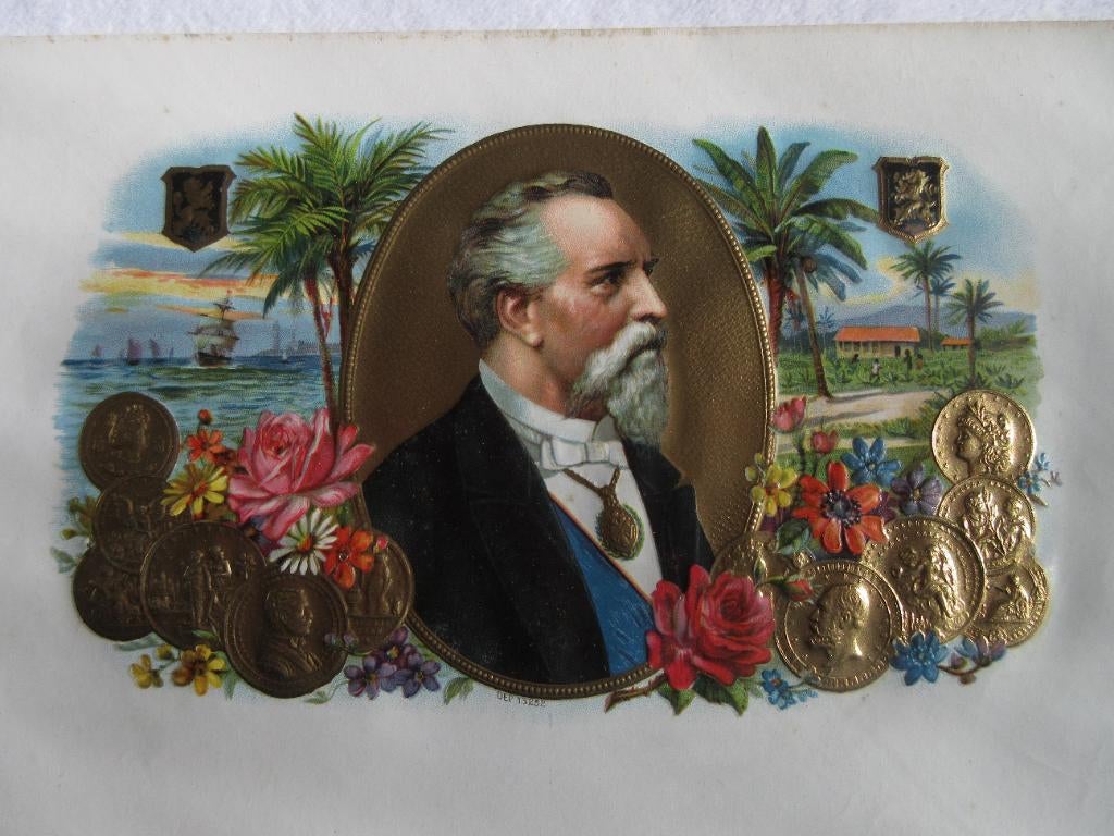 SIGARENKIST-ETIKET "MEDAILLON", Ophalen of Verzenden, Nieuw, Sigarenbandjes