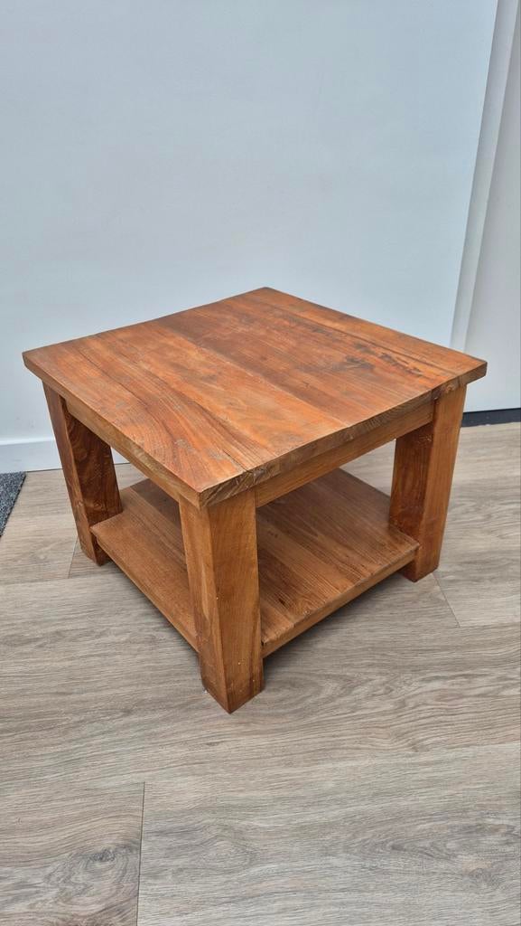 Teakhouten bijzettafel, Ophalen, 50 tot 100 cm, 50 tot 100 cm, Zo goed als nieuw
