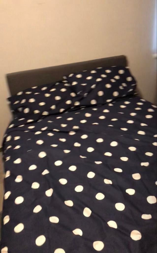 IKEA twijfelaar plus matras, Eenpersoons, Blauw, Zo goed als nieuw, Hout