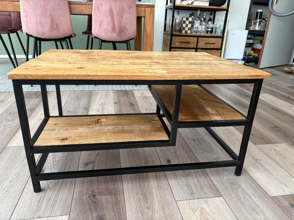 Salontafel industrieel, Huis en Inrichting, Tafels | Sidetables, Ophalen, 50 tot 100 cm, Zo goed als nieuw, Metaal