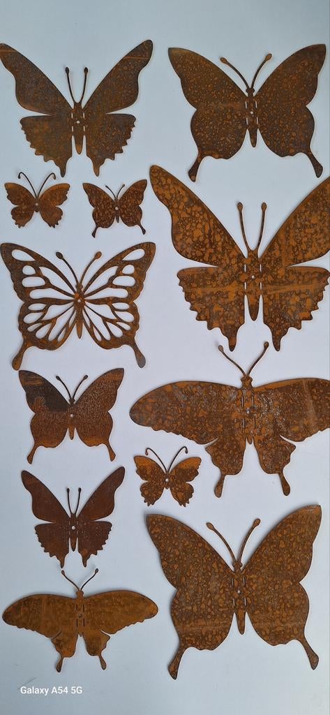 Vlinders van  metaal 12 x, Ophalen of Verzenden