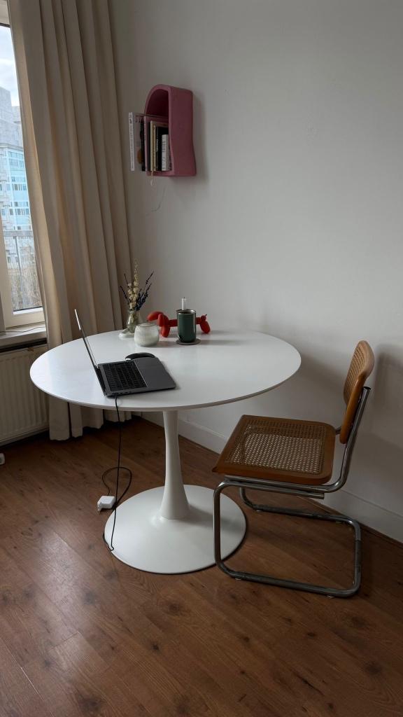 Witte ronde eettafel Ringsted, Ophalen, Gebruikt, Rond, Vier personen