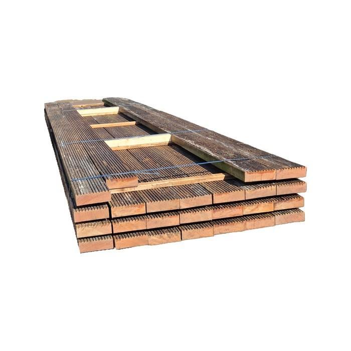 Hardhouten profielplanken gebruikt -nr: HP302, Tuin en Terras, Palen, Balken en Planken, Nieuw, Planken, 250 cm of meer, Hardhout