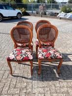 Set 4 noten medaillon stoelen webbing rug opnieuw gestoffeer, Ophalen of Verzenden, Zo goed als nieuw, Eén