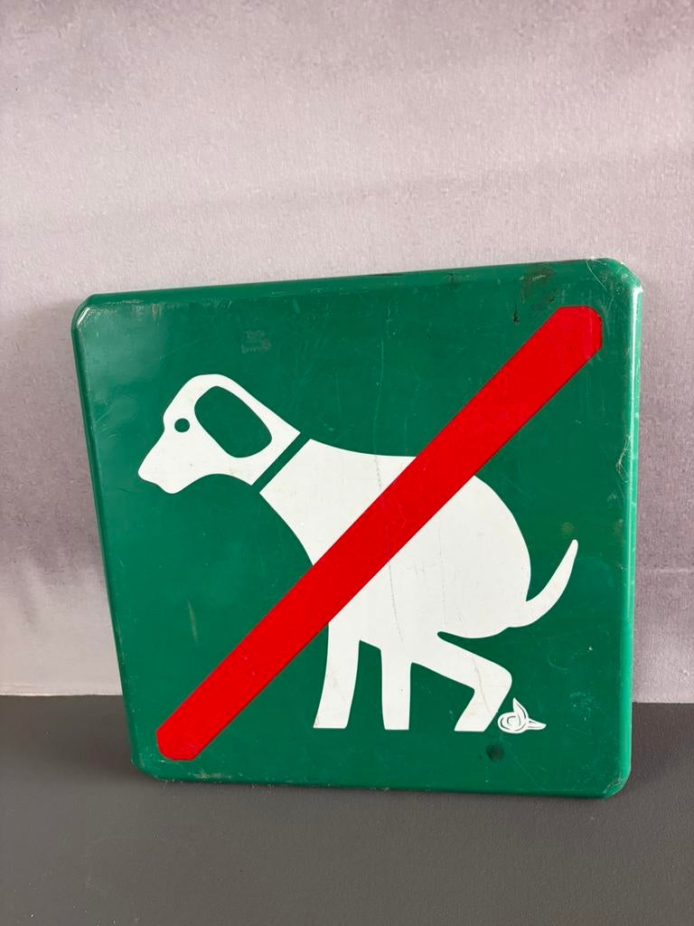 Informatie bord “geen honden poep”, Ophalen of Verzenden, Zo goed als nieuw, Reclamebord