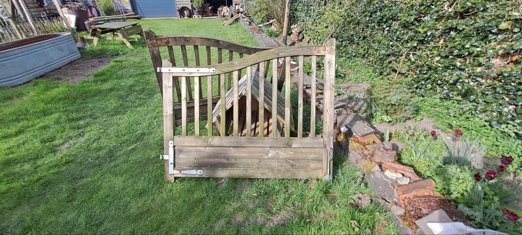 Tuinpoort, Tuin en Terras, Ophalen, Gebruikt, 100 tot 150 cm, Hout