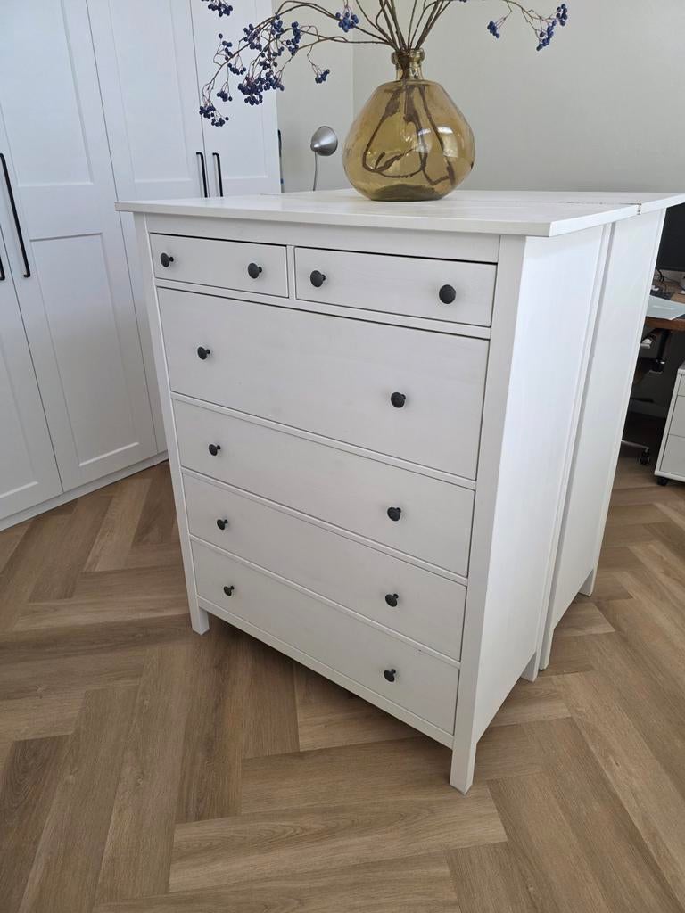 2x Ikea Hemnes Ladekast Kledingkast, Gebruikt, 100 tot 150 cm, 5 laden of meer, Klassiek