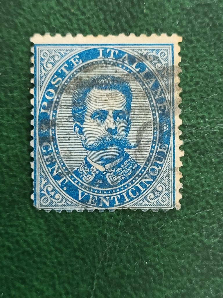 Postzegel Italië Umberto I 1879 25 Centesimi, Ophalen of Verzenden, Gestempeld
