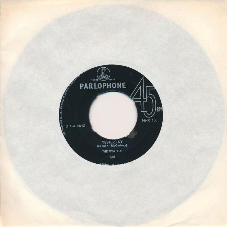 1766 Beatles - Yesterday (1965), Cd's en Dvd's, Vinyl Singles, Gebruikt, Single, Pop, 7 inch, Ophalen of Verzenden