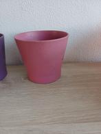 Roze bloempot, Rond, Ophalen of Verzenden, Aardewerk, Minder dan 40 cm