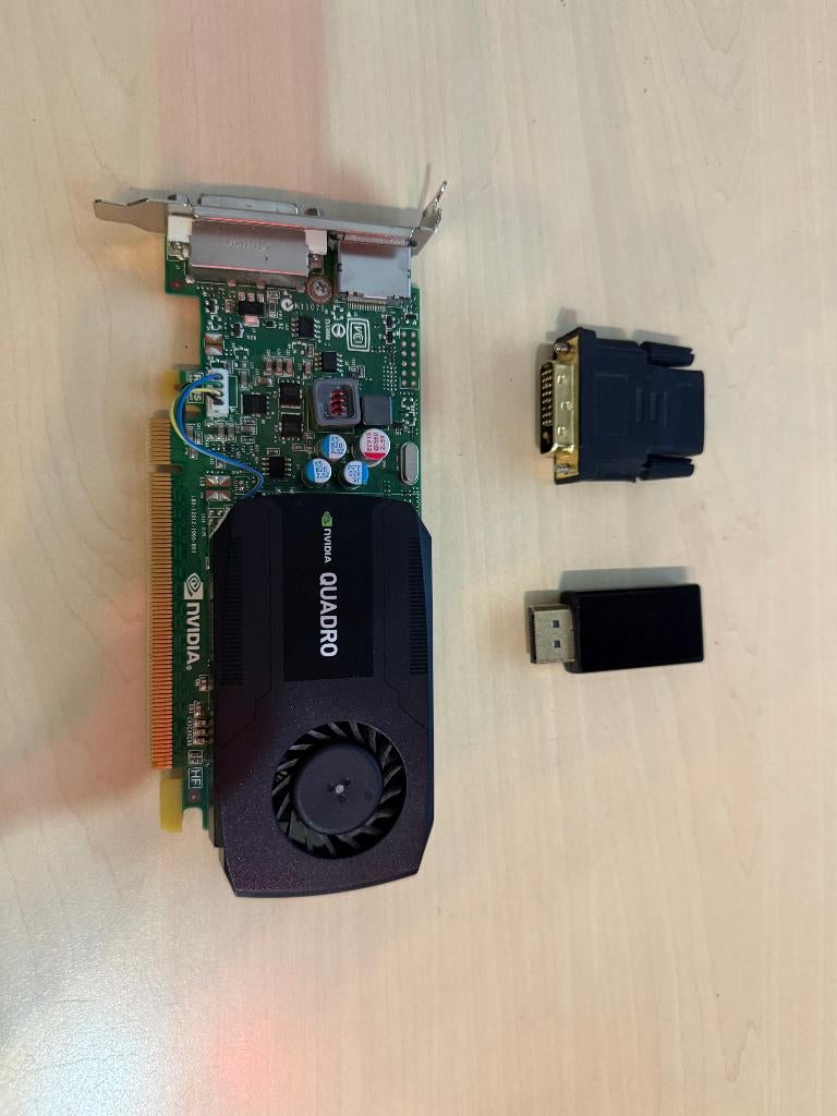 NVIDIA QUADRO K420 2GB Inclusief HDMI & DisplayPort adapters, Computers en Software, Videokaarten, PCI-Express 3, Gebruikt, DVI