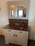 Vintage brocante spiegel kast commode met marmerblad, Ophalen