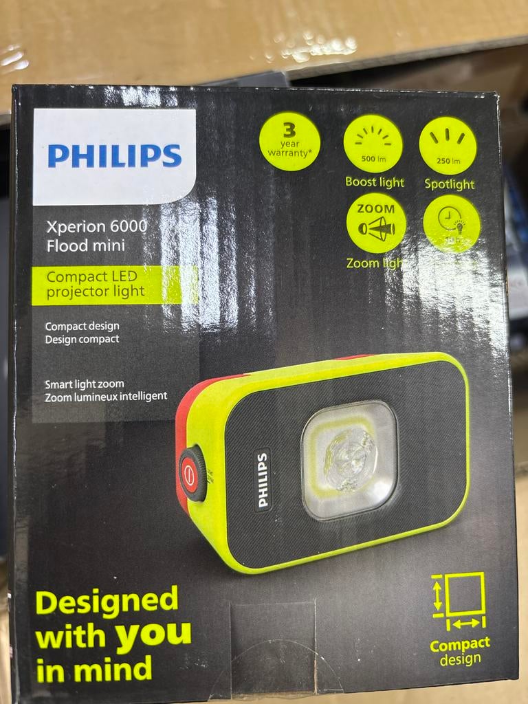 Philips Xperion 6000 Flood mini LED projector, Ophalen of Verzenden, Nieuw, Accu