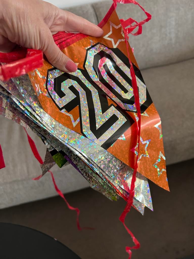 Feestelijke Slinger '20 Jaar' - Gratis!, Ophalen of Verzenden, Gebruikt, Versiering, Verjaardag