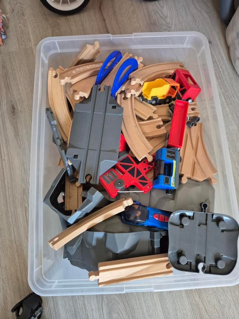 Houten treinbaan., Ophalen of Verzenden