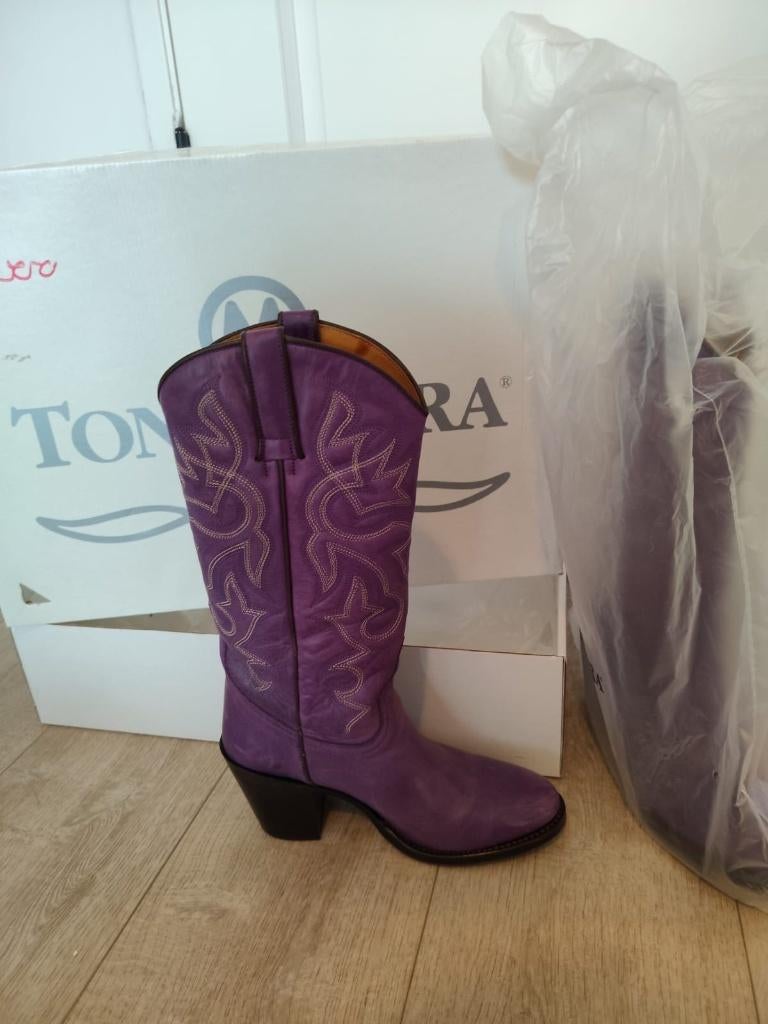Tony mora paarse cowboylaarzen, Hoge laarzen, Overige kleuren, Ophalen of Verzenden, Zo goed als nieuw