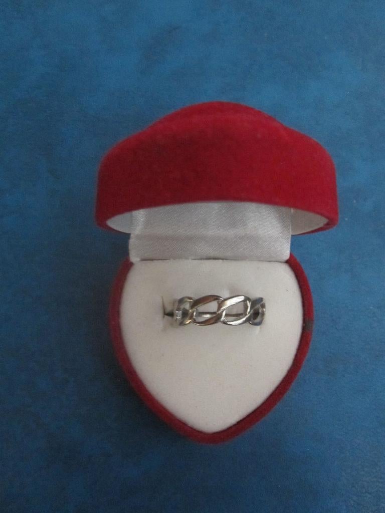 Ring - zilverkleurig - kettingpatroon (NIEUW), Sieraden, Tassen en Uiterlijk, Ringen, IJzer of Staal, Nieuw, Ophalen of Verzenden