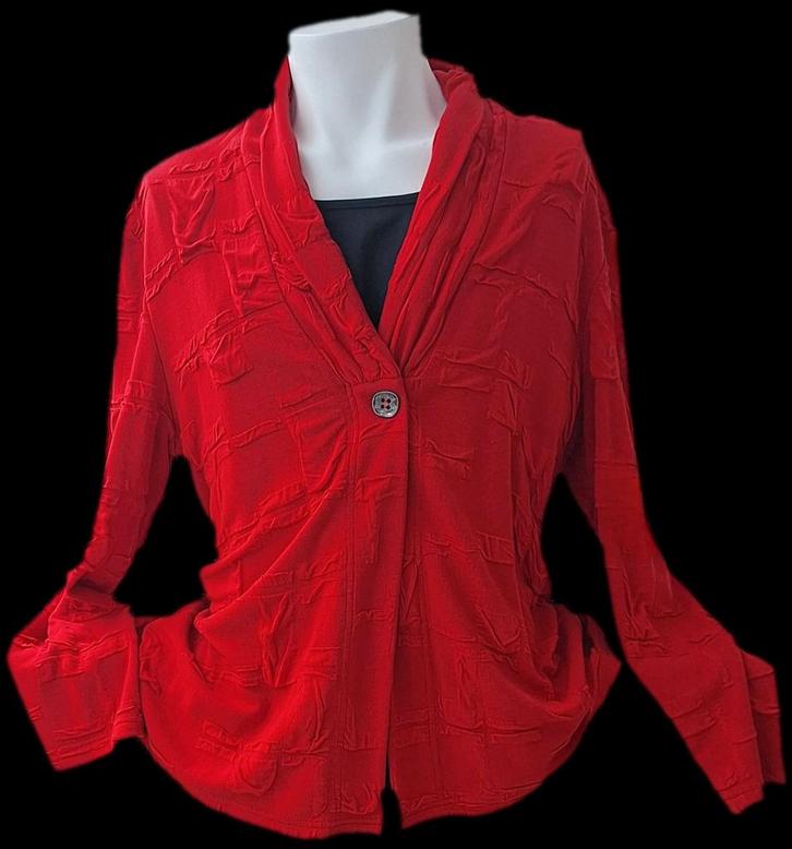 Brandtex jasje, maat XXL, rood met motief, Kleding | Dames, Jasjes, Kostuums en Pakken, Zo goed als nieuw, Jasje, Maat 46/48 (XL) of groter