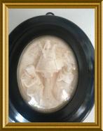 Antiek houten ovaal zwart lijstje: meerschuim, Maria, Ophalen of Verzenden