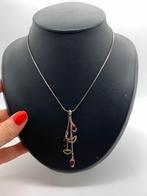 X249 Prachtige zilveren Fossil ketting met hangers, Sieraden, Tassen en Uiterlijk, Kettingen, Verstelbaar, Ophalen of Verzenden