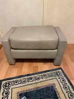 Lederen hocker taupe, Huis en Inrichting, Ophalen, Zo goed als nieuw, 75 tot 100 cm, Rechthoekig