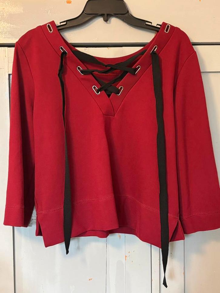 Mooie intens rode top maat M-L, Kleding | Dames, Tops, Zo goed als nieuw, Rood, Zonder mouw, Ophalen of Verzenden