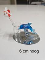 Glazen dolfijn met vis roerder, Antiek en Kunst, Antiek | Glas en Kristal, Ophalen of Verzenden