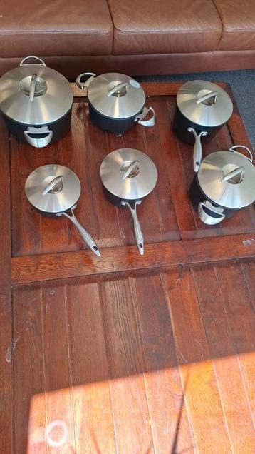 6x pannen set Scanpan Denmark  titanium beschikbaar voor biedingen