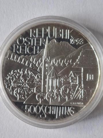Zilveren 500 Shilling 1993 Oostenrijk Alpen. PROOF. beschikbaar voor biedingen