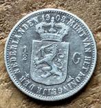 halve gulden 1908 Wilhelmina, Postzegels en Munten, Munten | Nederland, Ophalen, ½ gulden, Zilver, Koningin Wilhelmina