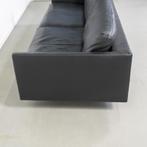 1x Montis Axel Bank 3,5-zits/218cm Zwart Leder - Sledepoot, Huis en Inrichting, Banken | Bankstellen, Niet ingevuld, Gebruikt