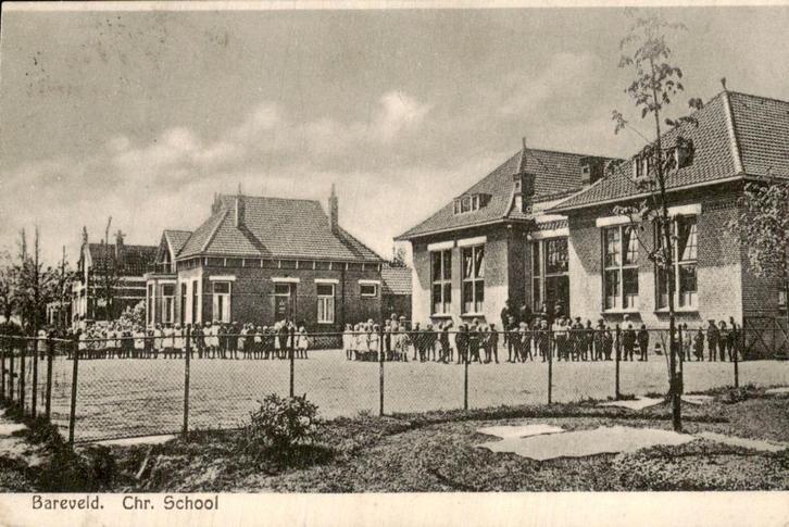 Bareveld - School, Verzamelen, Ansichtkaarten | Nederland, Gelopen, Drenthe, Voor 1920, Ophalen of Verzenden