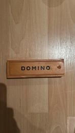 Vintage Dominospel; dominostenen in houten doosje, Ophalen, Gebruikt