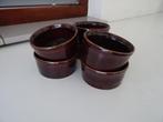 Retro souffle bakjes bruin 4 stuks, Verzamelen, Retro, Ophalen of Verzenden, Huis en Inrichting