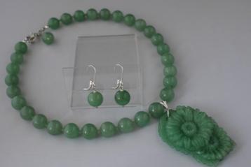 AVENTURIJN ketting/oorhanger-set beschikbaar voor biedingen