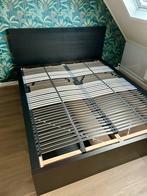 IKEA Malm bed 160x200 met Leirsund lattenbodems, Huis en Inrichting, Ophalen, Gebruikt, Zwart, Tweepersoons