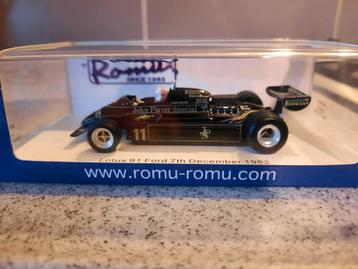 Lotus 91 Ford 1ste F1 Test Satoru Nakajima 1982 1:43 ROMU beschikbaar voor biedingen