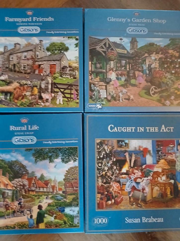 Gibsons Puzzel 1000 stukjes - 4 Stuks, Hobby en Vrije tijd, Denksport en Puzzels, Zo goed als nieuw, Legpuzzel, 500 t/m 1500 stukjes