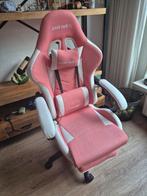 Roze met witte game stoel - gebruikt, Ophalen, Gebruikt, Roze, Gaming bureaustoel